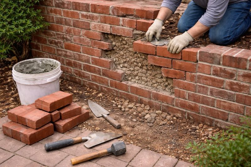 Brick Fence Repair in Anderson, SC
