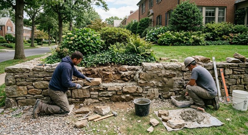 Brick Retaining Wall Repair in Anderson, SC