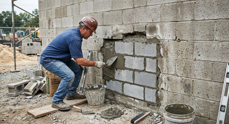 Cinder Block Wall Repair in Honea Path, SC