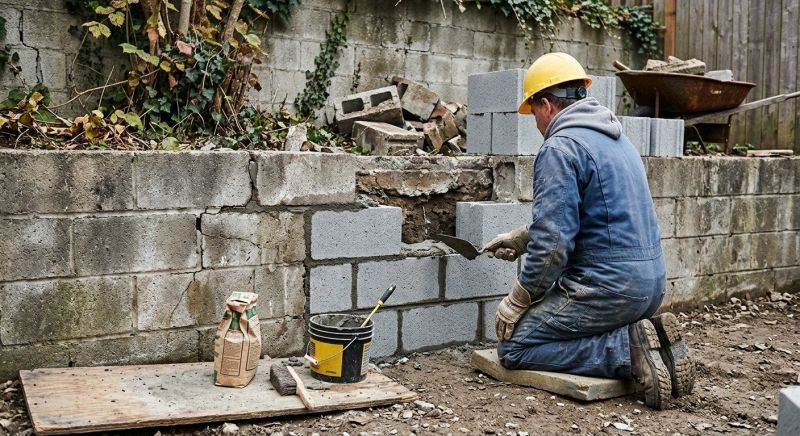 Cinder Block Wall Repair in Honea Path, SC