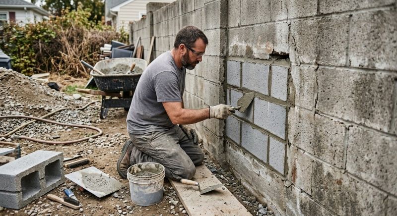 Cinder Block Wall Repair in Townville, SC