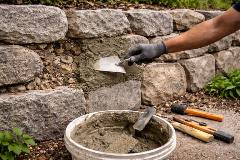 Stone Wall Repair in Pickens County, SC